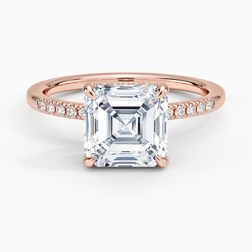 Viviana One-Quarter Coverage Diamond Ring - Asscher Cut Center Stone
