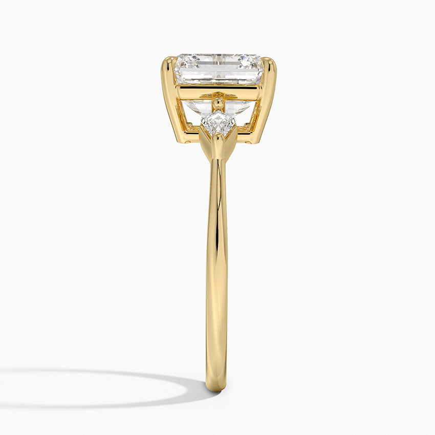 Cometa Three Stone Diamond Ring - Asscher Cut Center Stone