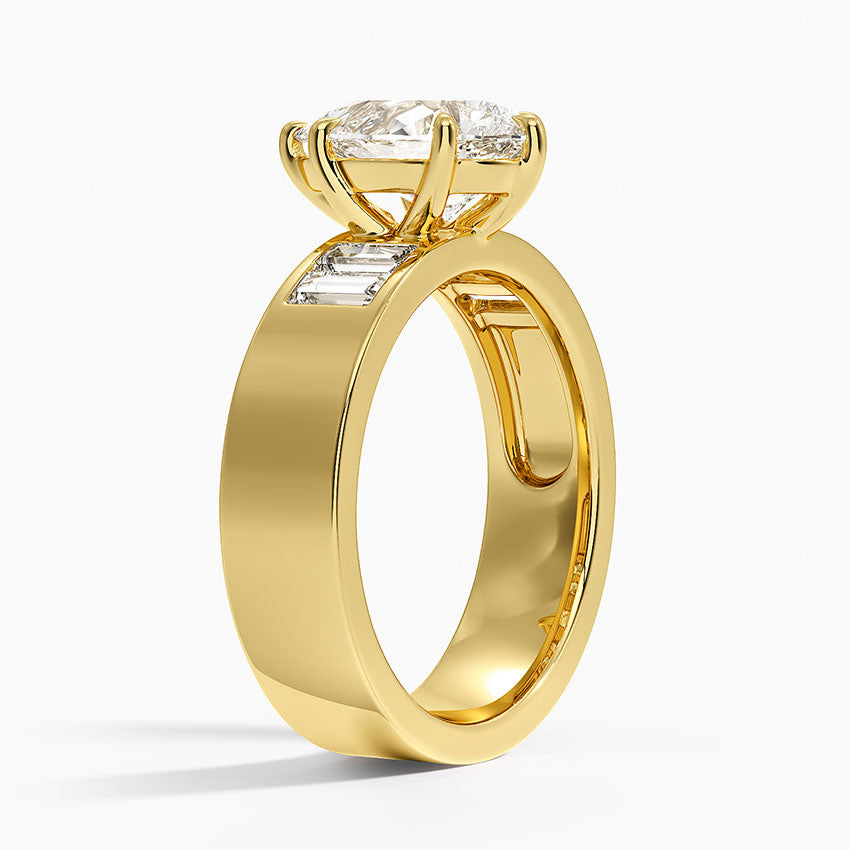Peyton 5mm Channel-Set Diamond Ring - Pear Cut Center Stone