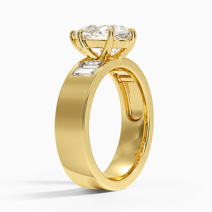 Peyton 5mm Channel-Set Diamond Ring - Pear Cut Center Stone