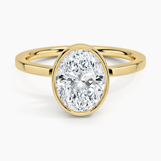 Noemi Bezel Ring - Oval Center Stone