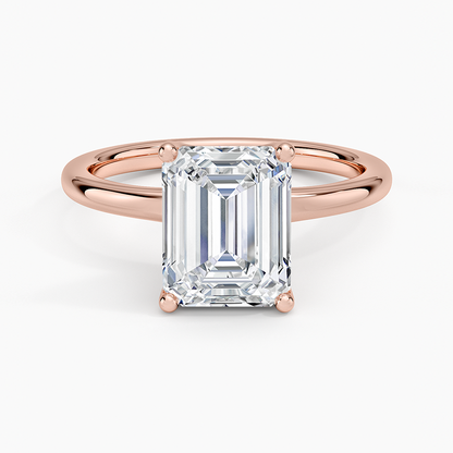 Fleur Solitaire Ring - Emerald Cut Center Stone