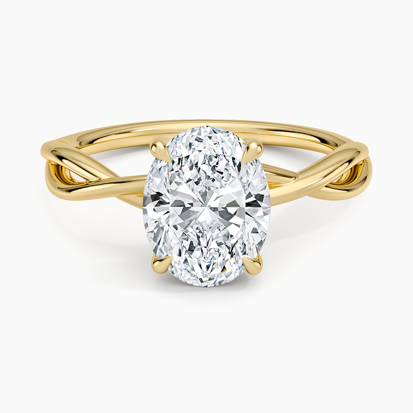 Alya Twist Solitaire Ring - Oval Center Stone