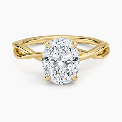 Alya Twist Solitaire Ring - Oval Center Stone