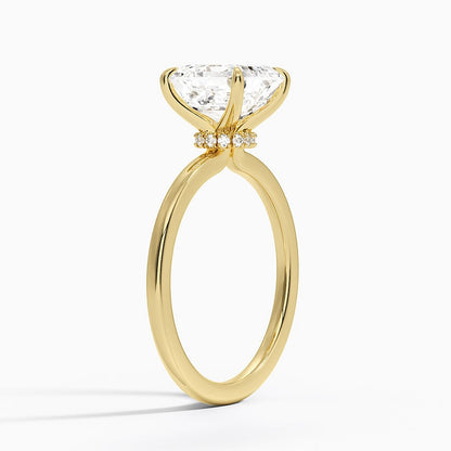 Secret Halo 1.5mm Diamond Ring - Asscher Cut Center Stone