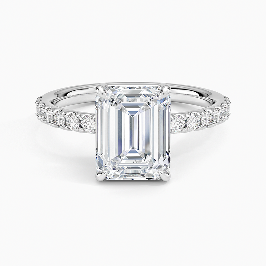 Dara Low-Profile Diamond Ring - Emerald Cut Center Stone
