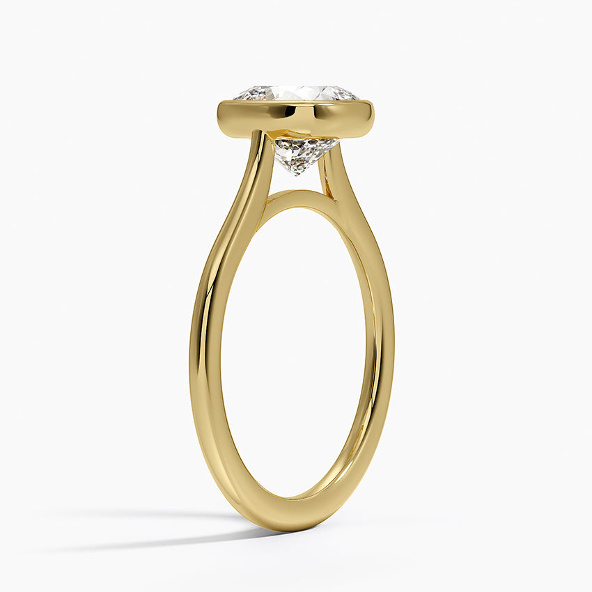 Petite Luna 1.5mm Bezel Ring - Cushion Cut Center Stone
