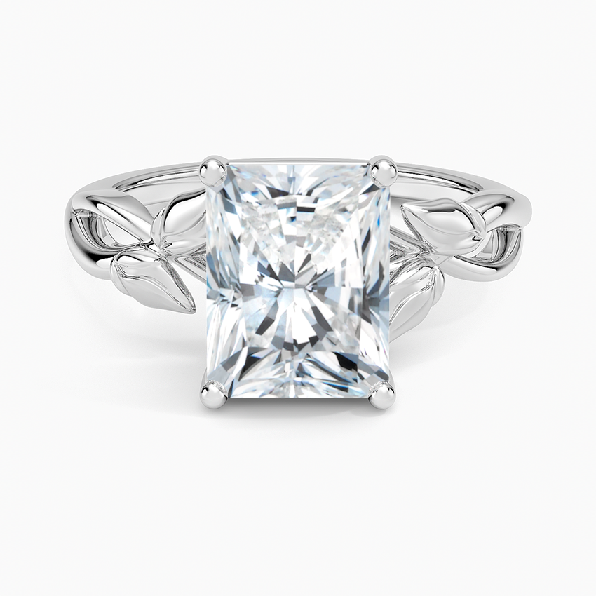 Budding Willow Solitaire Ring - Radiant Cut Center Stone