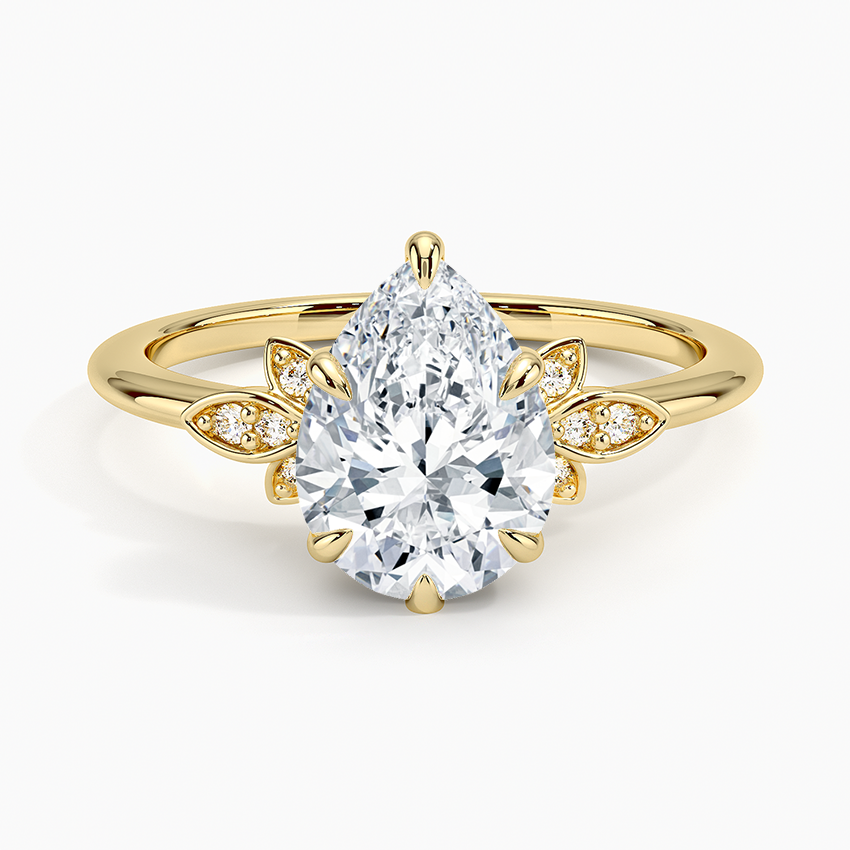 Fiore Diamond Ring - Pear Center Stone