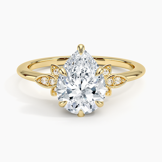 Fiore Diamond Ring - Pear Center Stone