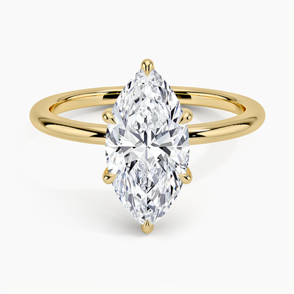 Fairmined 1.5mm Six-Prong Solitaire Ring - Marquise Center Stone