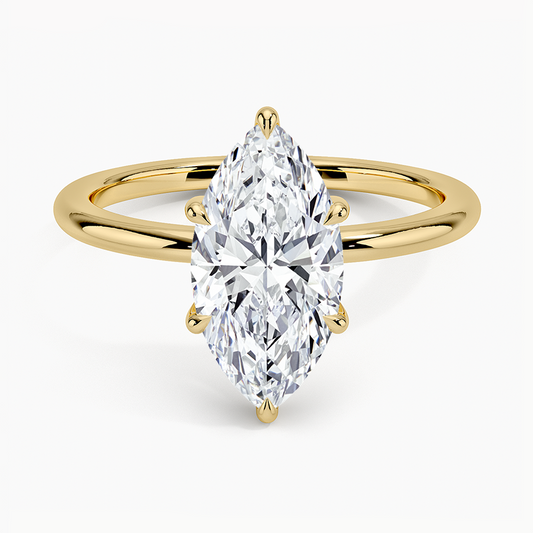 Fairmined 1.5mm Six-Prong Solitaire Ring - Marquise Center Stone
