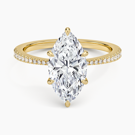 Elena Diamond Ring - Marquise Cut Center Stone