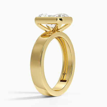 Peyton Bezel Diamond Solitaire Ring - Radiant Cut Center Stone