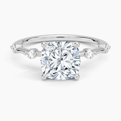 Aimee 1.4mm Diamond Ring - Cushion Cut Center Stone