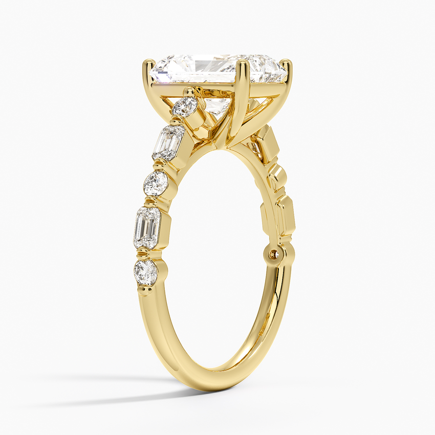 Kensington Half Coverage Diamond Ring (1/2 ct. tw.) - Radiant Cut Center Stone