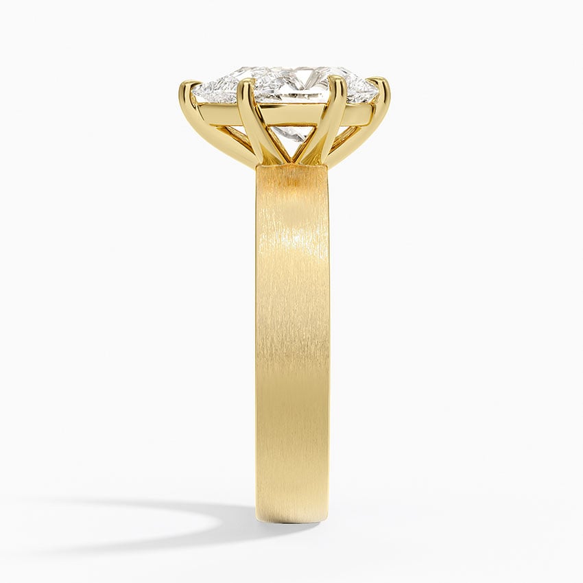 Peyton 4mm Satin Finish Solitaire Ring - Pear Cut Center Stone