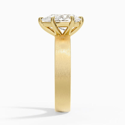 Peyton 4mm Satin Finish Solitaire Ring - Pear Cut Center Stone