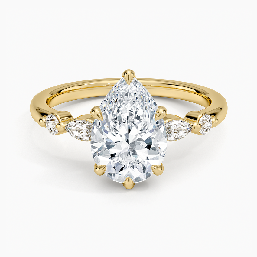Versailles One-Quarter Coverage Diamond Ring - Pear Center Stone