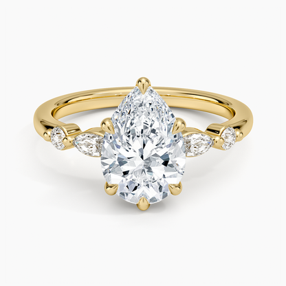 Versailles One-Quarter Coverage Diamond Ring - Pear Center Stone