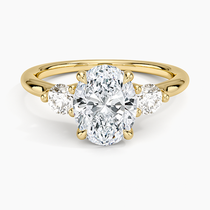 Freesia Three Stone Diamond Ring (1/3 ct. tw.) - Oval Cut Center Stone