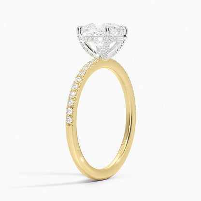 Mixed Metal Viviana Half Coverage Diamond Ring (1/4 ct. tw.) - Cushion Cut Center Stone
