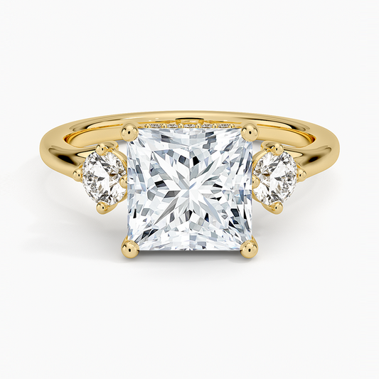 Luxe Floating Three Stone Diamond Ring (1/3 ct. tw.) - Princess Cut Center Stone