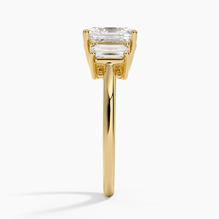 Luxe Rhiannon Three Stone Diamond Ring (3/4 ct. tw.) - Asscher Cut Center Stone