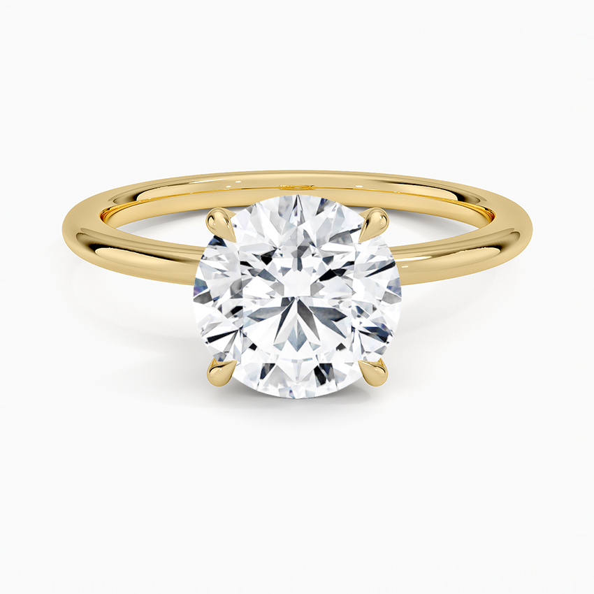 Petite Elodie 1.5mm Ring - Round Cut Center Stone