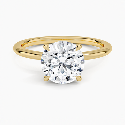 Petite Elodie 1.5mm Ring - Round Cut Center Stone