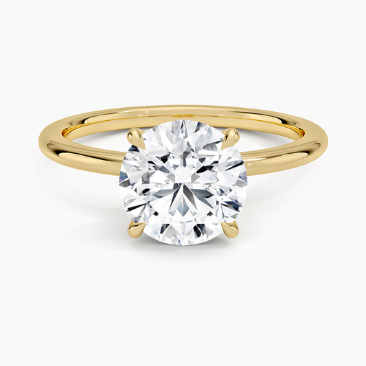 Petite Elodie 1.5mm Ring - Round Cut Center Stone