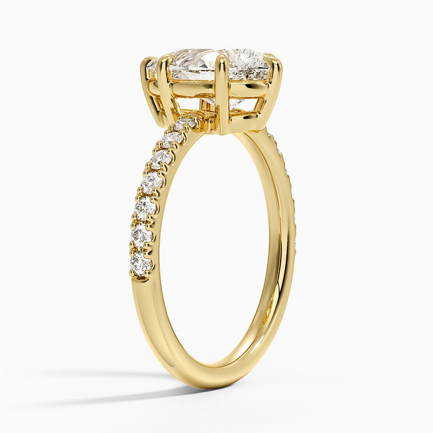 Dara Low-Profile Diamond Ring - Pear Center Stone