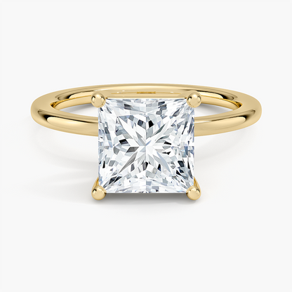 Perfect Fit 1.4mm Solitaire Ring - Princess Cut Center Stone