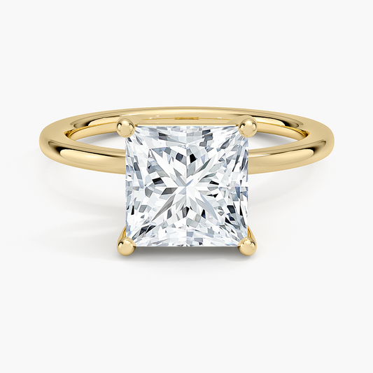 Perfect Fit 1.4mm Solitaire Ring - Princess Cut Center Stone