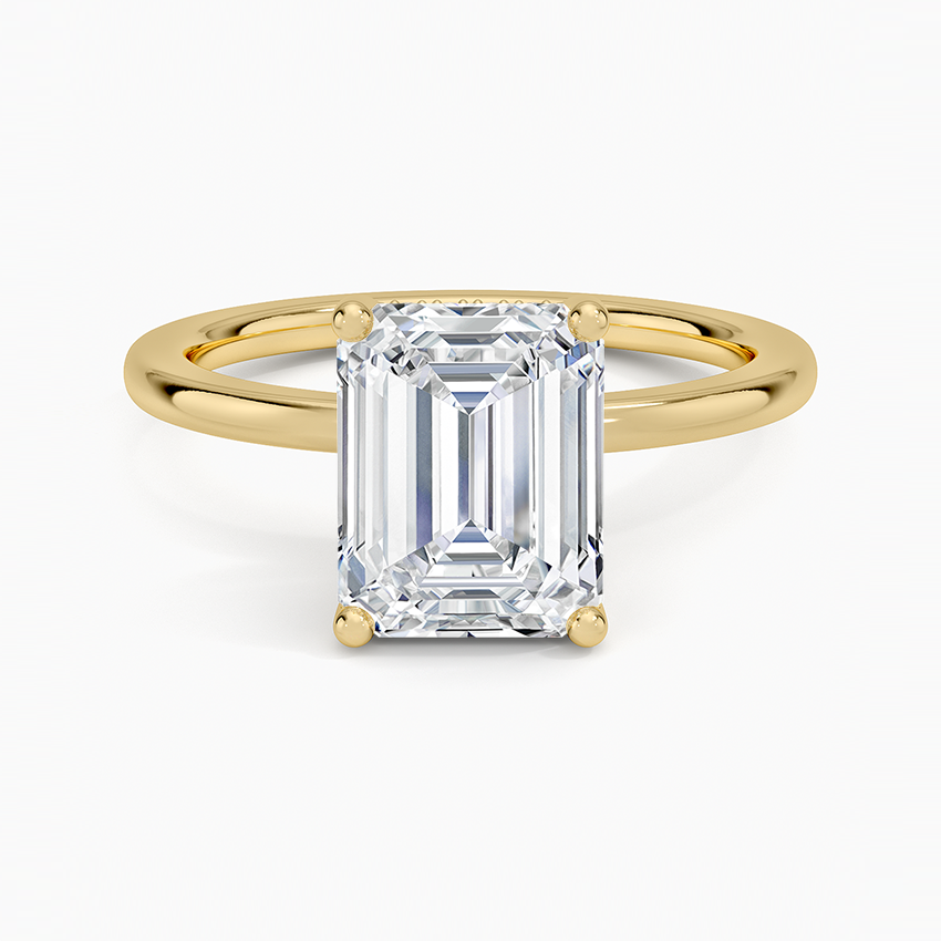 Sydney Perfect Fit Hidden Halo Diamond Ring - Emerald Cut Center Stone
