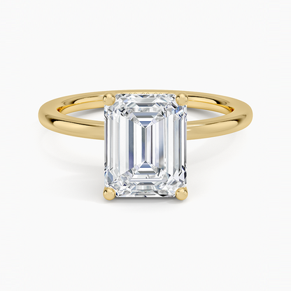 Sydney Perfect Fit Hidden Halo Diamond Ring - Emerald Cut Center Stone
