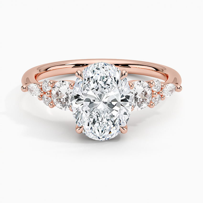 Nadia Three Stone Diamond Ring - Oval Center Stone