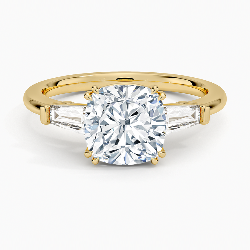 Symphony Double Prong Three Stone Diamond Ring (1/2 ct. tw.) - Cushion Cut Center Stone
