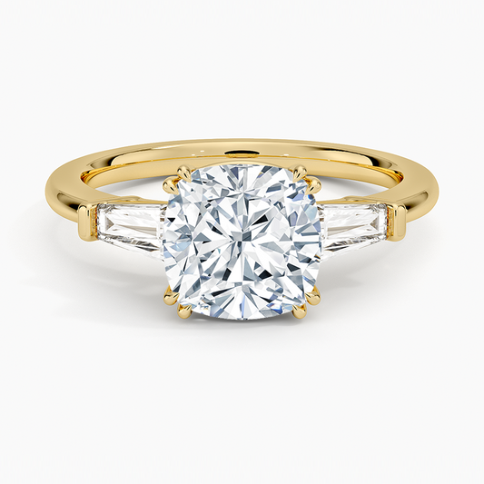 Symphony Double Prong Three Stone Diamond Ring (1/2 ct. tw.) - Cushion Cut Center Stone