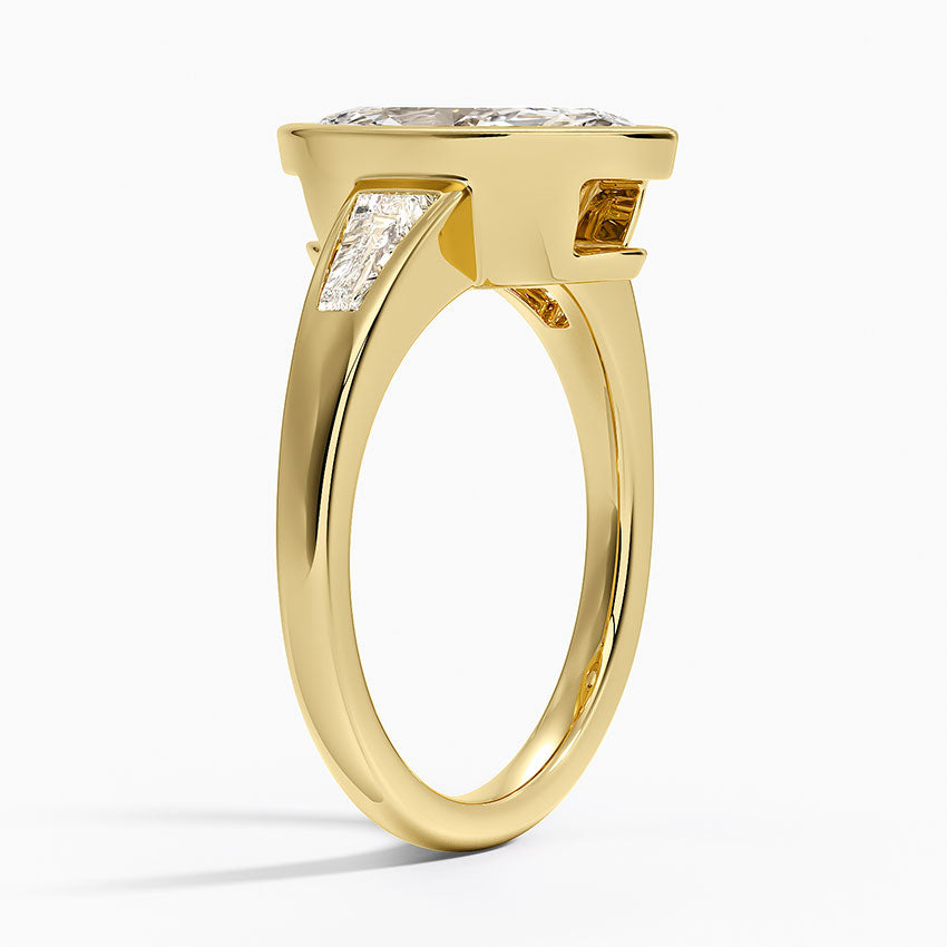 Hayes Three Stone Baguette Diamond Ring (1/2 ct. tw.) - Marquise Cut Center Stone