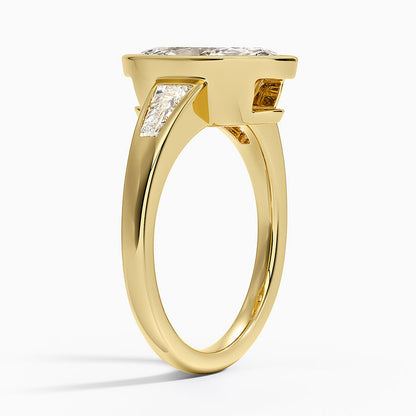 Hayes Three Stone Baguette Diamond Ring (1/2 ct. tw.) - Marquise Cut Center Stone