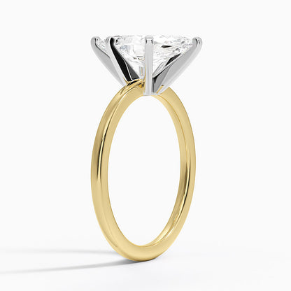 Six-Prong Petite Comfort Fit 1.5mm Solitaire Ring - Marquise Center Stone