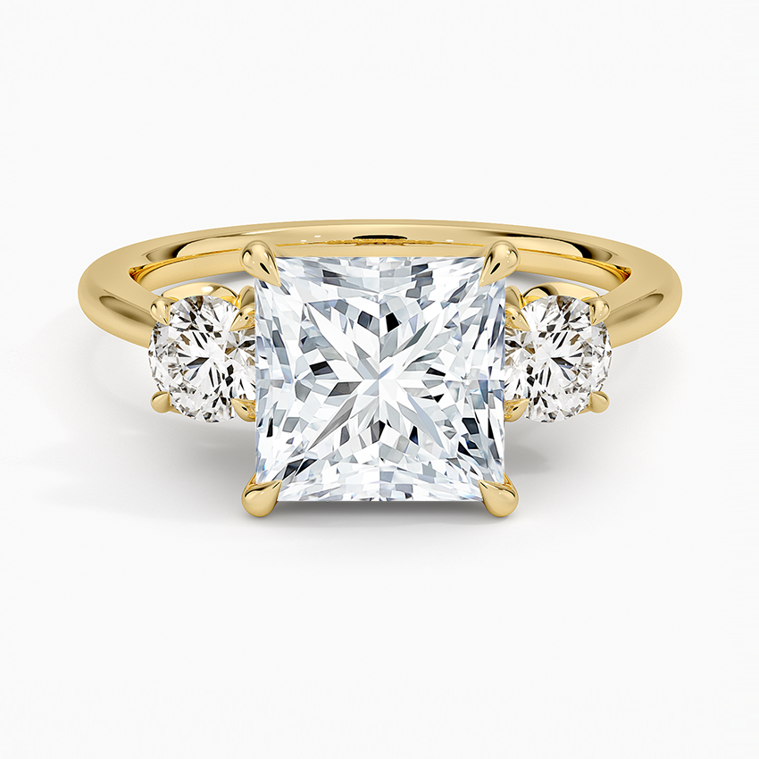 Petal Three Stone Diamond Ring (2/3 ct. tw.) - Princess Cut Center Stone