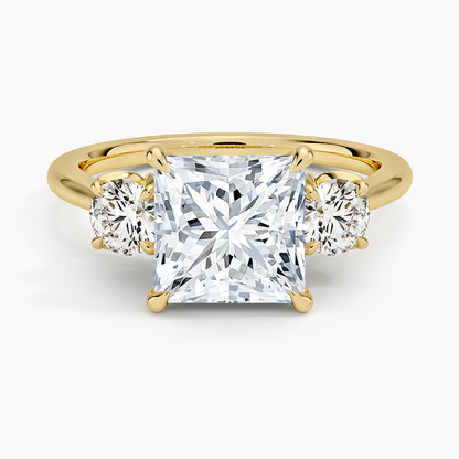 Petal Three Stone Diamond Ring (2/3 ct. tw.) - Princess Cut Center Stone