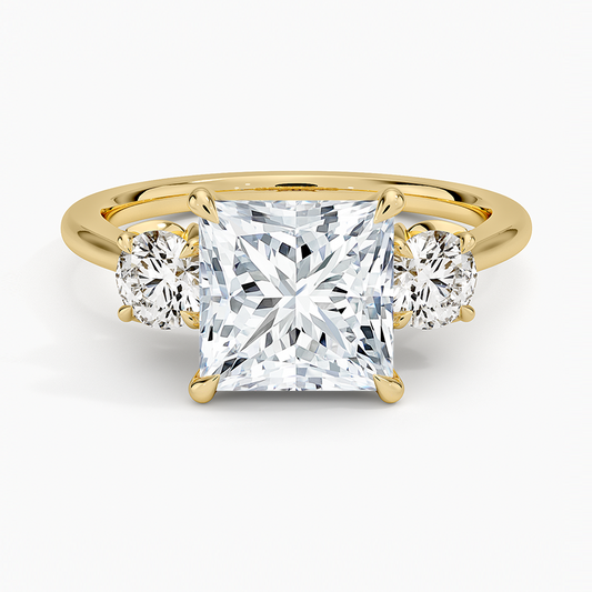 Petal Three Stone Diamond Ring (2/3 ct. tw.) - Princess Cut Center Stone