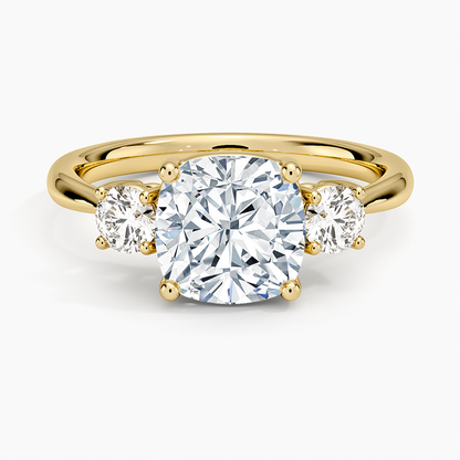 Selene Three Stone Diamond Ring (1/3 ct. tw.) - Cushion Cut Center Stone