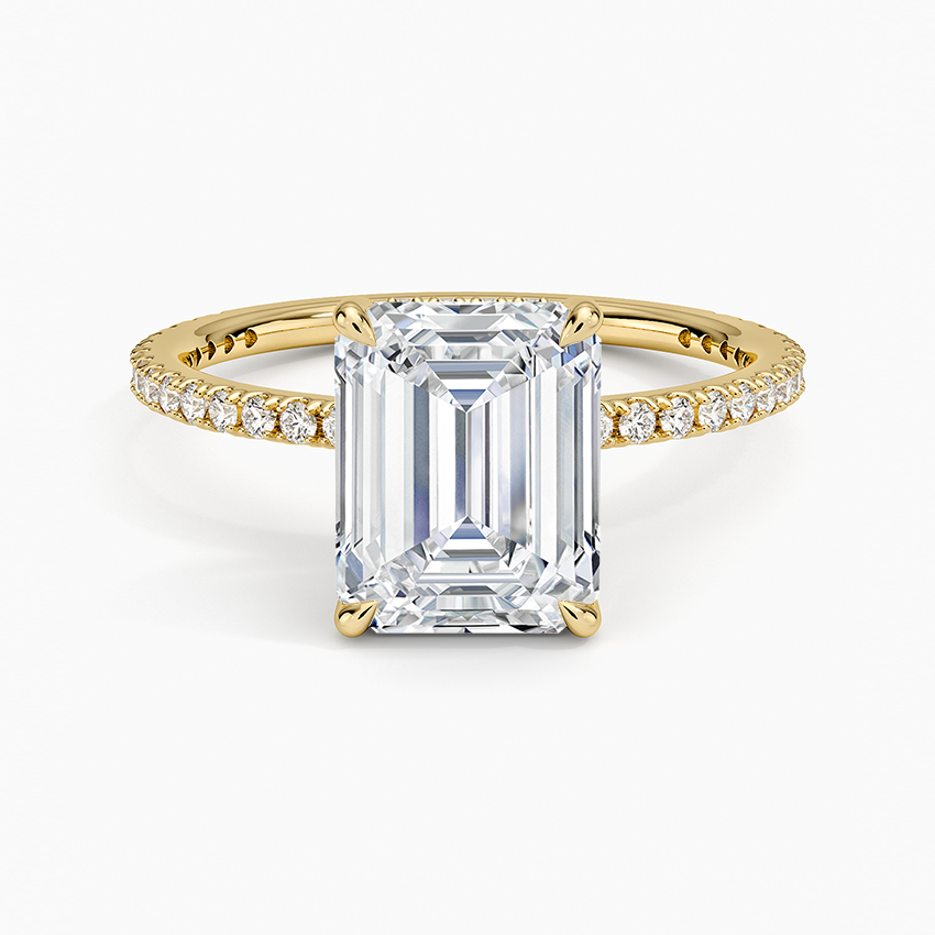 Perfect Fit Three-Quarter Diamond Ring (1/4 ct. tw.) - Emerald Cut Center Stone