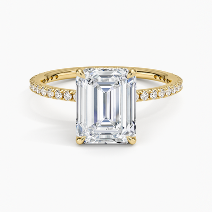 Perfect Fit Three-Quarter Diamond Ring (1/4 ct. tw.) - Emerald Cut Center Stone