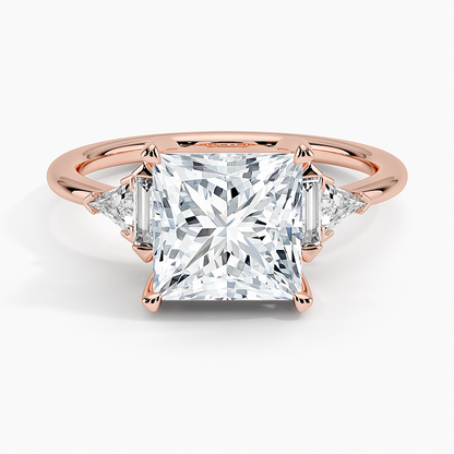 Edie Art Deco Diamond Ring (1/4 ct. tw.) - Princess Cut Center Stone