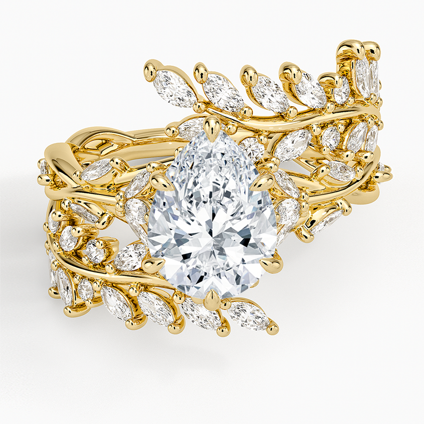 Secret Garden Wrap Diamond Ring - Pear Center Stone